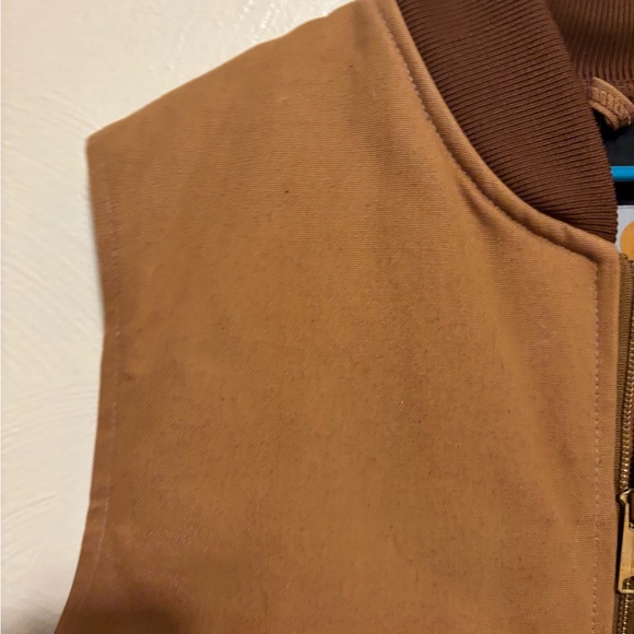Carhartt Brown Duck Canvas Insulated Work Vest Full Zip L - Picture 5 of 8